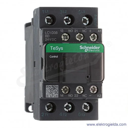 LC1D38BD 1z+1r 18,5kW 50A Uc 24 VDC Stycznik zaciski śrubowe LC1D38BD 1z+1r 18,5kW 50A Uc 24 VDC Stycznik zaciski śrubowe