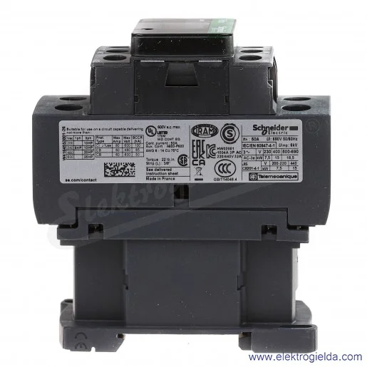 LC1D32F7 1z+1r 15kW 50A Uc 110 VAC 50/60Hz Stycznik zaciski śrubowe LC1D32F7 1z+1r 15kW 50A Uc 110 VAC 50/60Hz Stycznik zaciski śrubowe