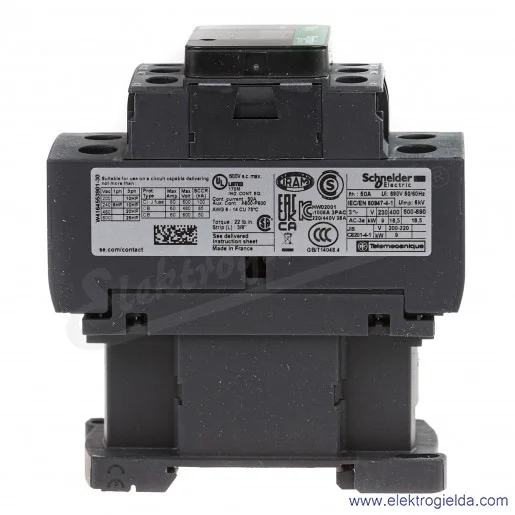 LC1D38P7 1z+1r 18,5kW 50A Uc 230 VAC 50/60Hz Stycznik zaciski śrubowe LC1D38P7 1z+1r 18,5kW 50A Uc 230 VAC 50/60Hz Stycznik zaciski śrubowe