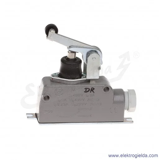 Łącznik krańcowy LM-10DR w obudowie metalowej z dźwignią i rolką 1P Łącznik krańcowy LM-10DR w obudowie metalowej z dźwignią i rolką 1P