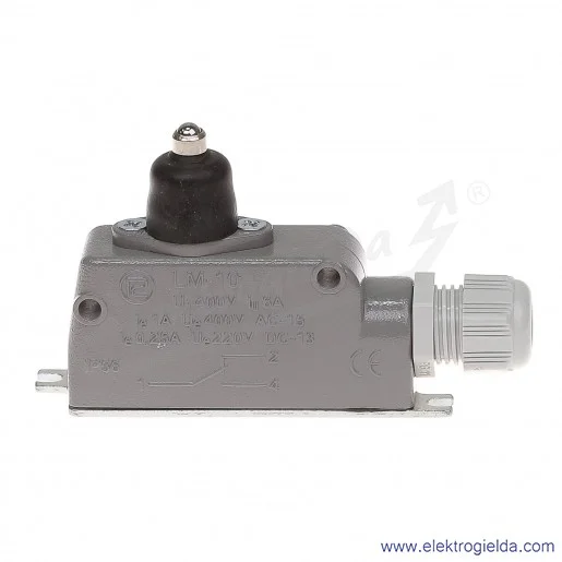 Łącznik krańcowy LM-10 w obudowie metalowej z napędem popychaczowym 1P Łącznik krańcowy LM-10 w obudowie metalowej z napędem popychaczowym 1P