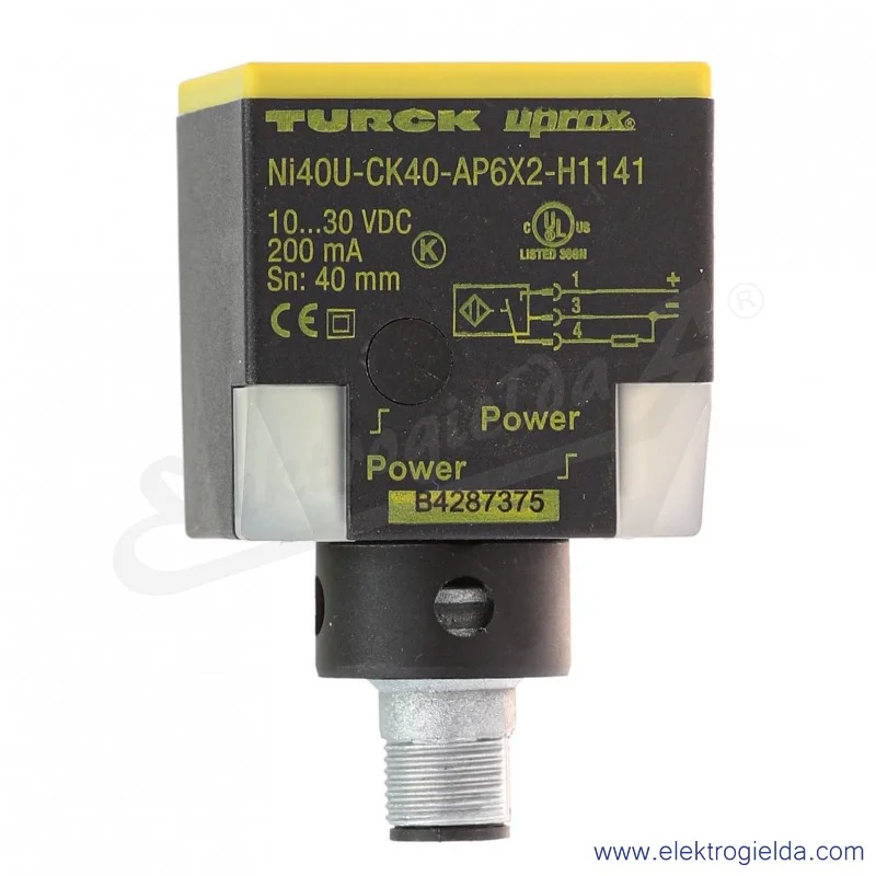 Czujnik indukcyjny 1623641 NI40U-CK40-AP6X2-H1141 prostopadłościan 65x40x40mm PNP NO, zasięg Sn 40mm Czujnik indukcyjny 1623641 NI40U-CK40-AP6X2-H1141 prostopadłościan 65x40x40mm PNP NO, zasięg Sn 40mm