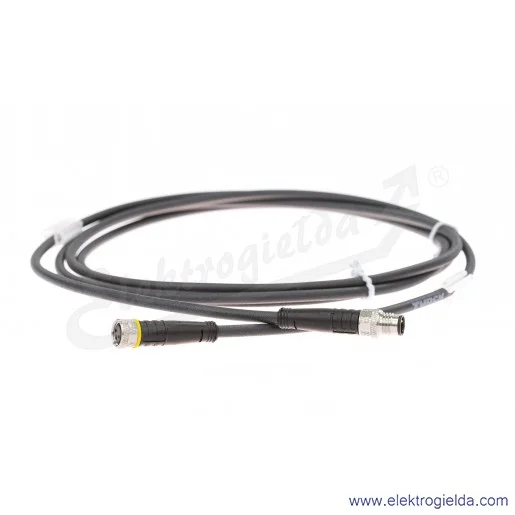 Złącze okrągłe 6625668 PKG3M-2-PSG3M/TXL zakończone z jednej strony złączem M8, żeńskim, prostym, 3-pinowym a z drugiej strony z Złącze okrągłe 6625668 PKG3M-2-PSG3M/TXL zakończone z jednej strony złączem M8, żeńskim, prostym, 3-pinowym a z drugiej strony z