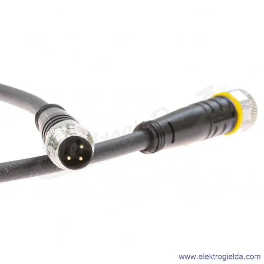 Złącze okrągłe 6625668 PKG3M-2-PSG3M/TXL zakończone z jednej strony złączem M8, żeńskim, prostym, 3-pinowym a z drugiej strony z Złącze okrągłe 6625668 PKG3M-2-PSG3M/TXL zakończone z jednej strony złączem M8, żeńskim, prostym, 3-pinowym a z drugiej strony z