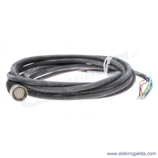 Przewód 6631124 CKCM12-11-5/TXL ze złączem żeńskim M23 12-Pin do koncentratora, z wolnym końcem przewodów Przewód 6631124 CKCM12-11-5/TXL ze złączem żeńskim M23 12-Pin do koncentratora, z wolnym końcem przewodów