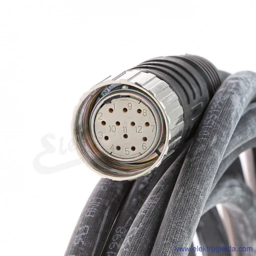 Przewód 6631124 CKCM12-11-5/TXL ze złączem żeńskim M23 12-Pin do koncentratora, z wolnym końcem przewodów Przewód 6631124 CKCM12-11-5/TXL ze złączem żeńskim M23 12-Pin do koncentratora, z wolnym końcem przewodów