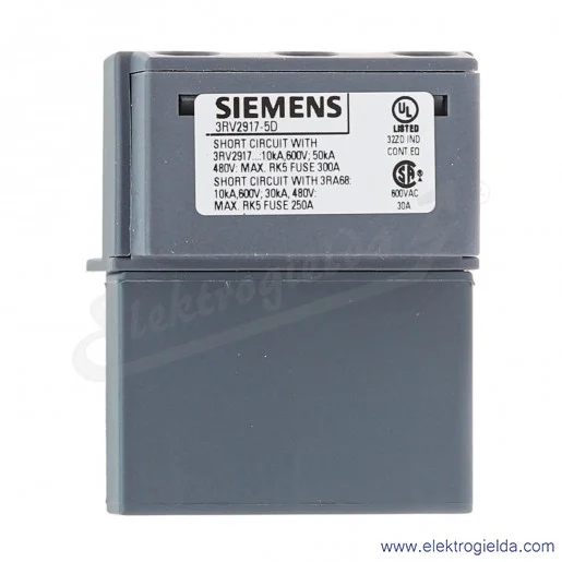 Blok styków 3RV2917-5D do łączenia 1-, 2-, lub 3- fazowych komponentów Blok styków 3RV2917-5D do łączenia 1-, 2-, lub 3- fazowych komponentów