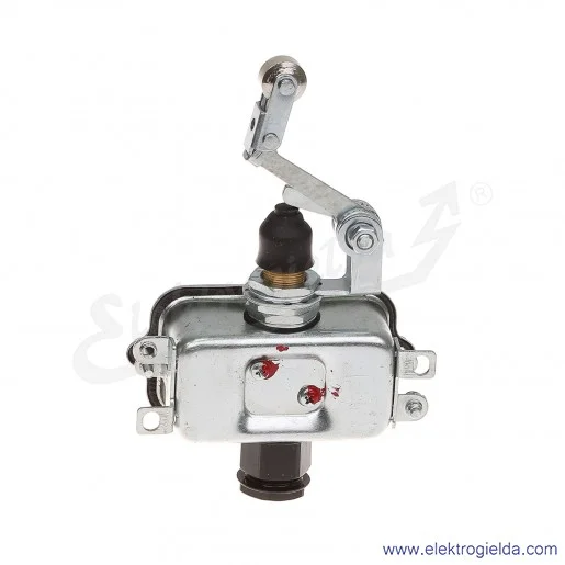 Łącznik krańcowy MP0-5W w obudowie metalowej z napędem teleskopowym i dźwignią łamaną z rolką 1Z+1R Łącznik krańcowy MP0-5W w obudowie metalowej z napędem teleskopowym i dźwignią łamaną z rolką 1Z+1R