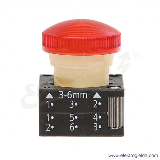 Główka lampki 3SB3001-6BA20 czerwona 40mm, otwór fi 22mm Główka lampki 3SB3001-6BA20 czerwona 40mm, otwór fi 22mm