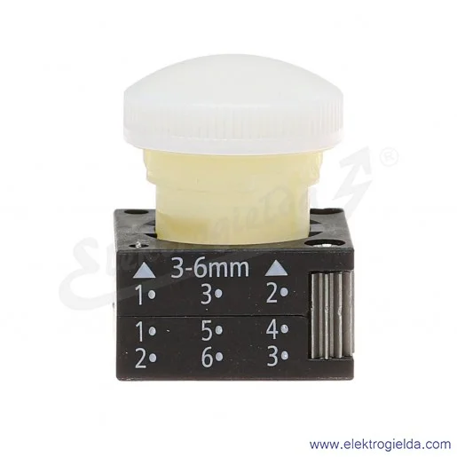 Główka lampki 3SB3001-6BA60 biała 40mm, otwór fi 22mm
