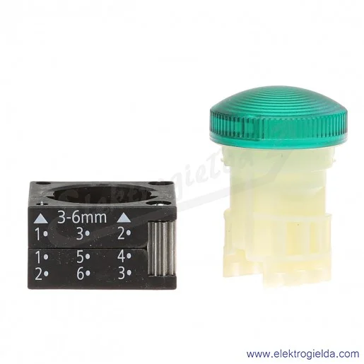 Główka lampki 3SB3001-6BA40 zielona 40mm, otwór fi 22mm Główka lampki 3SB3001-6BA40 zielona 40mm, otwór fi 22mm