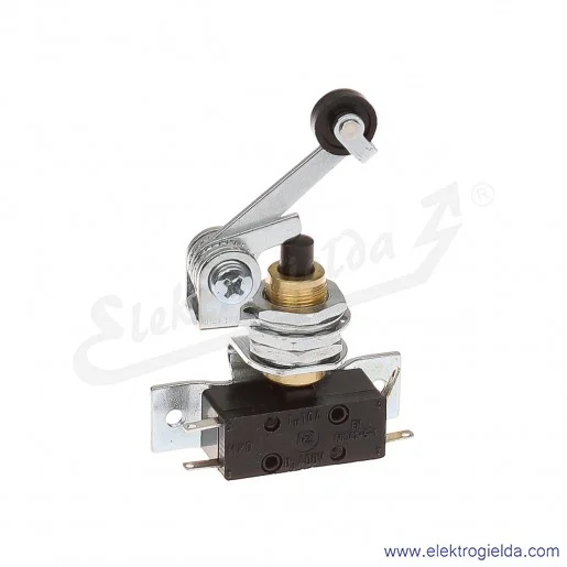 Łącznik krańcowy MP0-3 miniaturowy z napędem teleskopowym i dźwignią z rolką 1Z+1R Łącznik krańcowy MP0-3 miniaturowy z napędem teleskopowym i dźwignią z rolką 1Z+1R