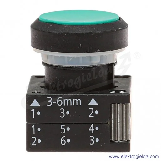 Napęd przycisku 3SB3000-0DA41 bistabilny, płaski, kolor zielony, fi 22mm