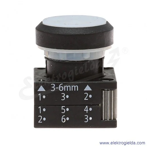 Napęd przycisku 3SB3000-0DA61 kryty płaski, bistabilny, kolor biały, fi 22mm