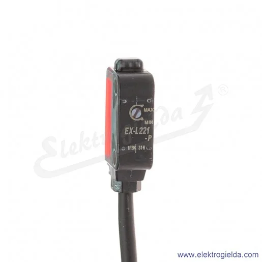 Czujnik laserowy odbiciowy EX-L221-P wiązka punktowa, zasięg 45..300mm, PNP, przewód 2m, dioda czerwona Czujnik laserowy odbiciowy EX-L221-P wiązka punktowa, zasięg 45..300mm, PNP, przewód 2m, dioda czerwona