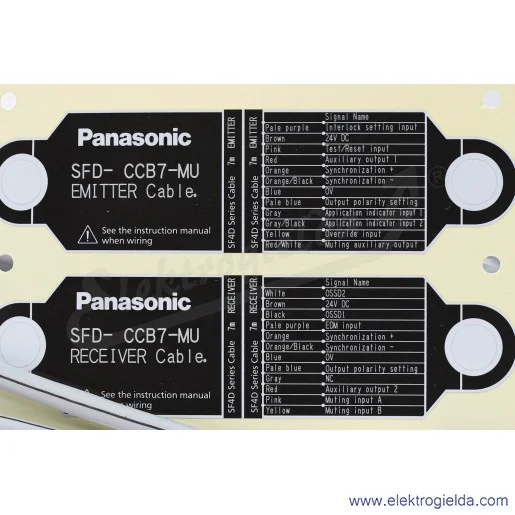 Przewód do kurtyn świetlnych SFD-CCB7-MU 12-PIN do SF4D, długość 7m Przewód do kurtyn świetlnych SFD-CCB7-MU 12-PIN do SF4D, długość 7m