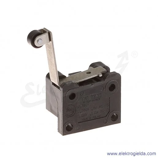 Łącznik krańcowy 83-135 58G miniaturowy z dźwignią zagiętą i rolką 1Z+1R Łącznik krańcowy 83-135 58G miniaturowy z dźwignią zagiętą i rolką 1Z+1R