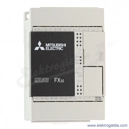 Jednostka bazowa 271696 FX3S-14MT/DSS sterownik 8 wejść 24VDC, 6 wyjść tranzystorowych, 16 tysięcy kroków Jednostka bazowa 271696 FX3S-14MT/DSS sterownik 8 wejść 24VDC, 6 wyjść tranzystorowych, 16 tysięcy kroków