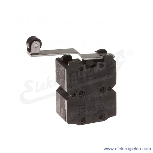 Łącznik krańcowy 83-136 58E miniaturowy z dźwignią podgiętą i rolką 2Z+2R