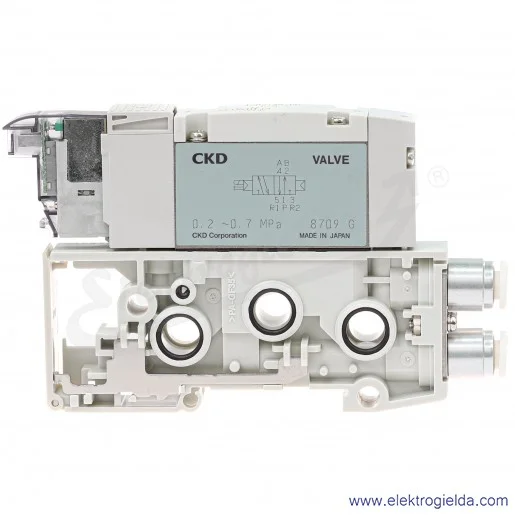 Blok zaworu rozdzielającego N4GB210R-C6-A2N5-3-K2, 5/2, FI6, 0.2-7 Bar, 850 l/min, 24 VDC, do wysp serii MN4GB2, CKD Blok zaworu rozdzielającego N4GB210R-C6-A2N5-3-K2, 5/2, FI6, 0.2-7 Bar, 850 l/min, 24 VDC, do wysp serii MN4GB2, CKD