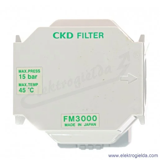 Filtr powietrza FM3000-8G-W-F1, G1/4, 5 µm, 15 Bar, 3000 l/min, automatyczny spost kondensatu NC, CKD
