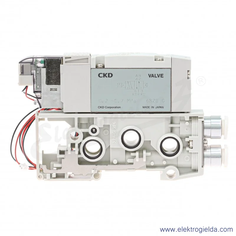 Blok zaworu rozdzielającego N4GB210R-C8-A2N8-3-K2, 5/2 monostabilny, Fi 8, 2-7 Bar, 500 l/min, 24 VDC, do wysp serii MNGB2, CKD Blok zaworu rozdzielającego N4GB210R-C8-A2N8-3-K2, 5/2 monostabilny, Fi 8, 2-7 Bar, 500 l/min, 24 VDC, do wysp serii MNGB2, CKD