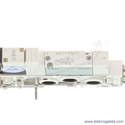 Blok zaworu rozdzielającego N4GB110-C6-A2N8-3-K2, 5/2 monostabilny, Fi 6, 2-7 Bar, 350 l/min, 24 VDC, do wysp serii MN4GB1, CKD Blok zaworu rozdzielającego N4GB110-C6-A2N8-3-K2, 5/2 monostabilny, Fi 6, 2-7 Bar, 350 l/min, 24 VDC, do wysp serii MN4GB1, CKD