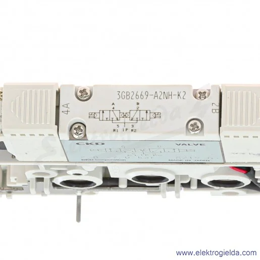 Blok zaworu rozdzielającego N3GB2660-C6-A2N8H-3-K2, 2x3/2 NC monostabilne, Fi 6, 2-7 Bar, 500 l/min, 24 VDC, do serii MN3GB1/2,  Blok zaworu rozdzielającego N3GB2660-C6-A2N8H-3-K2, 2x3/2 NC monostabilne, Fi 6, 2-7 Bar, 500 l/min, 24 VDC, do serii MN3GB1/2,