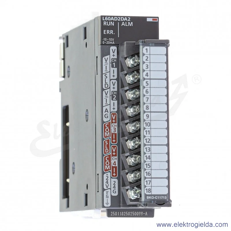 Moduł wejść-wyjść 269673 L60AD2DA2 L-Serie 2 wejścia analogowe, 2 wyjścia napięciowe 10-10VDC, 0-20mA DC1/12000 Res Moduł wejść-wyjść 269673 L60AD2DA2 L-Serie 2 wejścia analogowe, 2 wyjścia napięciowe 10-10VDC, 0-20mA DC1/12000 Res