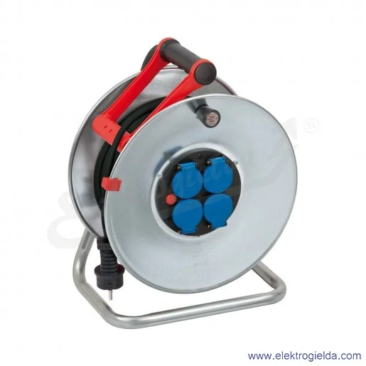 Przedłużacz bębnowy Garant 1198354130 Brennenstuhl długość 25m, przewód 3G2,5 guma, 4 gniazda 230V, bęben metalowy, IP44 Przedłużacz bębnowy Garant 1198354130 Brennenstuhl długość 25m, przewód 3G2,5 guma, 4 gniazda 230V, bęben metalowy, IP44