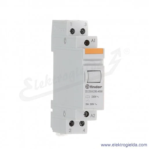 Przekaźnik monostabilny 22.23.8.230.4000 1Z+1R 20A 230V AC modułowy Przekaźnik monostabilny 22.23.8.230.4000 1Z+1R 20A 230V AC modułowy