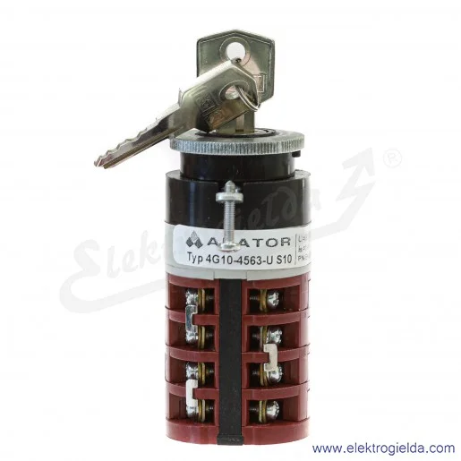 Łącznik krzywkowy 4G10-4563-U S10 /1-2/ klucz zamiast pokrętła, montaż w otworze 30,5mm Łącznik krzywkowy 4G10-4563-U S10 /1-2/ klucz zamiast pokrętła, montaż w otworze 30,5mm