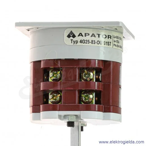 Łącznik krzywkowy 4G25-83-OU S1S7 N-78 doszczelniony wałek, montaż na płycie, sprzęgło na wałku Łącznik krzywkowy 4G25-83-OU S1S7 N-78 doszczelniony wałek, montaż na płycie, sprzęgło na wałku