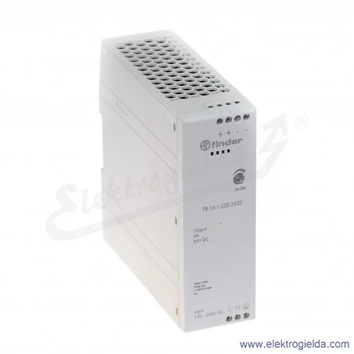 Zasilacz impulsowy 78.1A.1.230.2402 AC/DC na szynę DIN 120W 24V DC 4,5A Zasilacz impulsowy 78.1A.1.230.2402 AC/DC na szynę DIN 120W 24V DC 4,5A