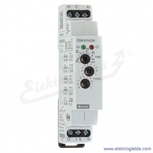 Przekaźnik czasowy CRM-91H UNI 12..240VAC/DC, 1CO 16A uniwersalny Przekaźnik czasowy CRM-91H UNI 12..240VAC/DC, 1CO 16A uniwersalny