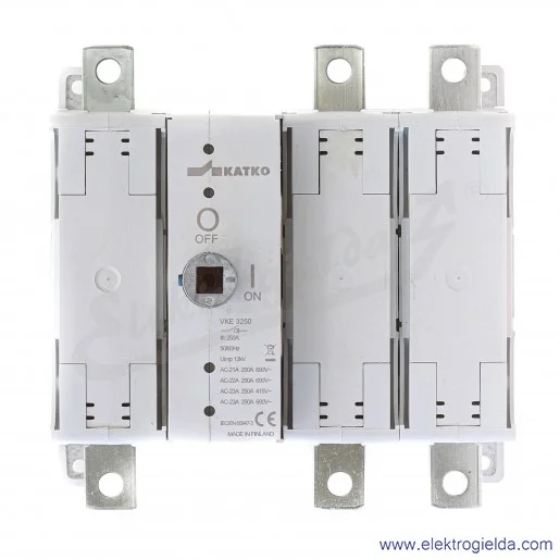 Rozłącznik VKE 3250 1.V 3-polowy 250A, zestaw ze sprzęgłem i napędem, bez obudowy Rozłącznik VKE 3250 1.V 3-polowy 250A, zestaw ze sprzęgłem i napędem, bez obudowy