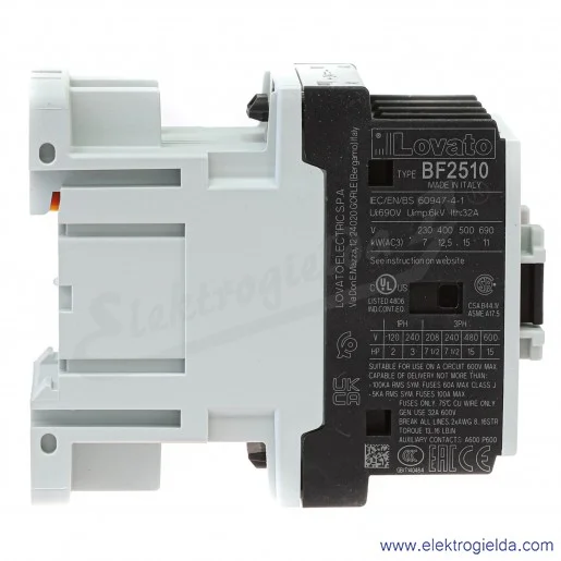 Stycznik BF2510D024 24VDC Ith 32A AC3/400V 12,5KW, 1NO Stycznik BF2510D024 24VDC Ith 32A AC3/400V 12,5KW, 1NO