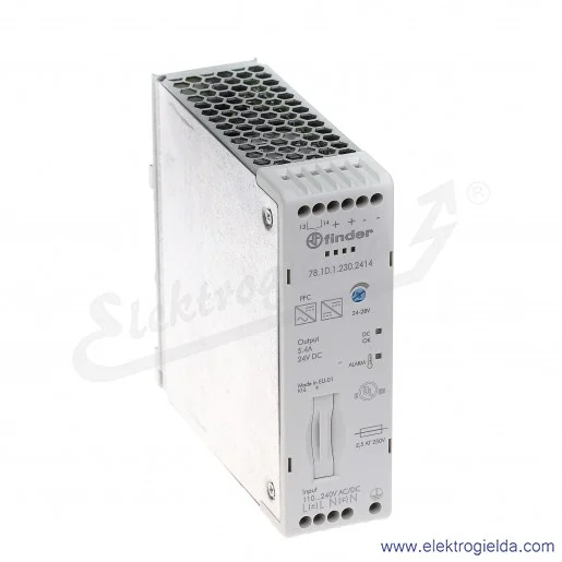 Zasilacz impulsowy 78.1D.1.230.2414 AC/DC na szynę DIN 130W 24V DC 5,4A Zasilacz impulsowy 78.1D.1.230.2414 AC/DC na szynę DIN 130W 24V DC 5,4A