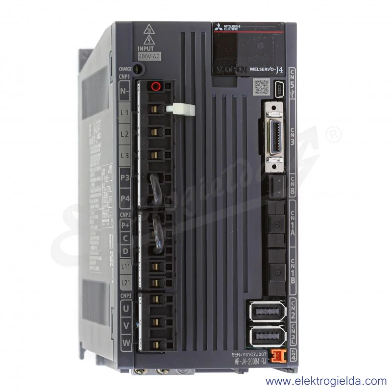 Cyfrowy serwowzmacniacz 269294 MR-J4-200B4-RJ do silnika o mocy 2kW 380-480VAC, RJ Cyfrowy serwowzmacniacz 269294 MR-J4-200B4-RJ do silnika o mocy 2kW 380-480VAC, RJ