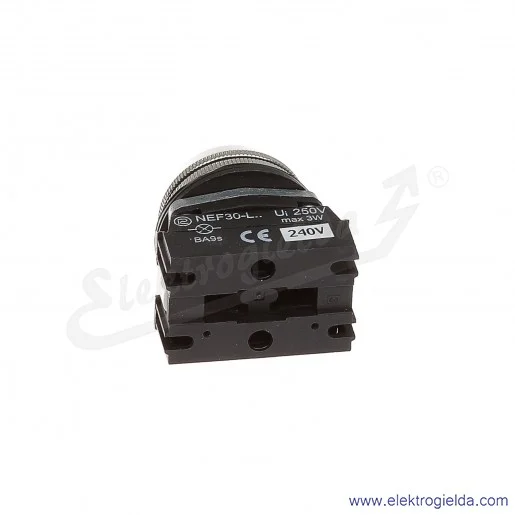 Lampka sygnalizacyjna NEF30 LEc 230V AC/DC czerwona klosz sferyczny 30mm Lampka sygnalizacyjna NEF30 LEc 230V AC/DC czerwona klosz sferyczny 30mm