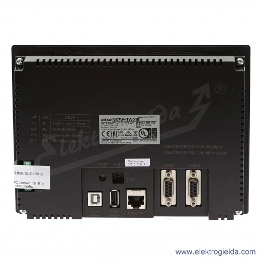 Panel dotykowy HMI NB7W-TW01B 7 cali WVGA (800 x 480 pikseli), kolorowy TFT, Ethernet + Host USB