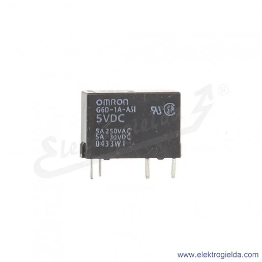 Przekaźnik miniaturowy G6D-1A-ASI 5VDC SPST-NO, napięcie przełączane 5A 250VAC 30VDC Przekaźnik miniaturowy G6D-1A-ASI 5VDC SPST-NO, napięcie przełączane 5A 250VAC 30VDC