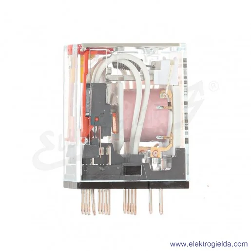 Przekaźnik elektromagnetyczny MY4IN 24VAC 4-polowy PDT 220VAC 24VDC, montaż na podstawce Przekaźnik elektromagnetyczny MY4IN 24VAC 4-polowy PDT 220VAC 24VDC, montaż na podstawce