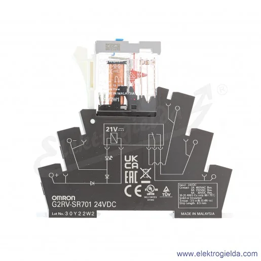 Przekaźnik interfejsowy G2RV-SR701 DC24 SPDT 6A 24VDC, napięcie przełączane 440VAC 125VDC Przekaźnik interfejsowy G2RV-SR701 DC24 SPDT 6A 24VDC, napięcie przełączane 440VAC 125VDC