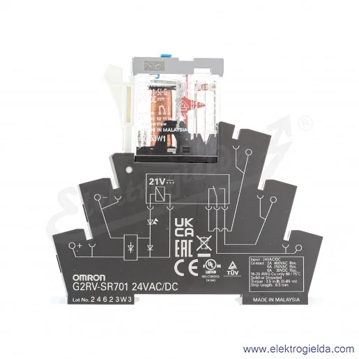 Przekaźnik interfejsowy G2RV-SR701 24VAC/DC 6A, napięcie przełączane 440VAC 125VDC Przekaźnik interfejsowy G2RV-SR701 24VAC/DC 6A, napięcie przełączane 440VAC 125VDC