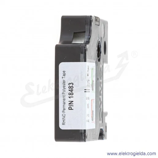 Taśma Dymo 18483 12mmx5.5m czarny/biały poliestrowa czarny nadruk biała taśma Taśma Dymo 18483 12mmx5.5m czarny/biały poliestrowa czarny nadruk biała taśma