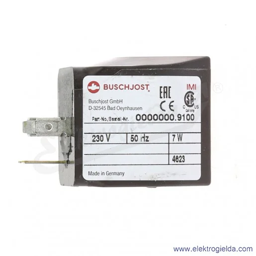 Cewka 0000000.9100.23050, 230VAC, IP65, pod wtyczkę DIN EN 175301-803 Form A Cewka 0000000.9100.23050, 230VAC, IP65, pod wtyczkę DIN EN 175301-803 Form A