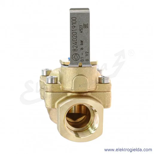 Zawór membranowy elektromagnetyczny 8240201910000000, 2/2, G1/2, NO, 0.1-16 Bar, 63.3 l/min, przeznaczony do gazów i cieczy neut Zawór membranowy elektromagnetyczny 8240201910000000, 2/2, G1/2, NO, 0.1-16 Bar, 63.3 l/min, przeznaczony do gazów i cieczy neut