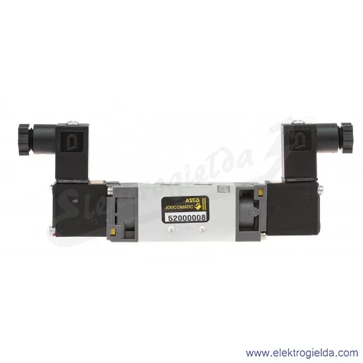 Zawór rozdzielający elektromagnetyczny 52000008, 5/2 bistabilny, G1/8, 1.5-8 Bar, 600 l/min, cewki 230 VAC, 5-50 °C, Seria 520 Zawór rozdzielający elektromagnetyczny 52000008, 5/2 bistabilny, G1/8, 1.5-8 Bar, 600 l/min, cewki 230 VAC, 5-50 °C, Seria 520