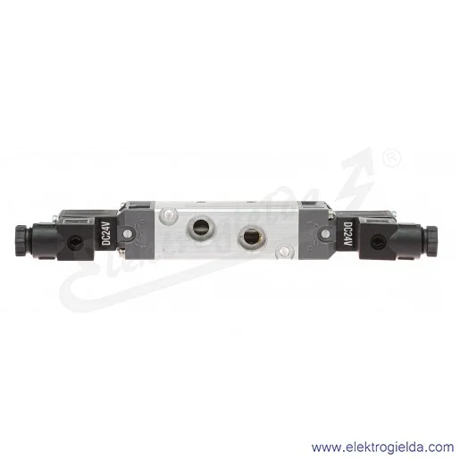 Zawór rozdzielający elektromagnetyczny 52100005, 5/2 bistabilny, G1/4, 1.5-8 Bar, 1050 l/min, cewki 24 VDC, 5-50 °C, Seria 521 Zawór rozdzielający elektromagnetyczny 52100005, 5/2 bistabilny, G1/4, 1.5-8 Bar, 1050 l/min, cewki 24 VDC, 5-50 °C, Seria 521